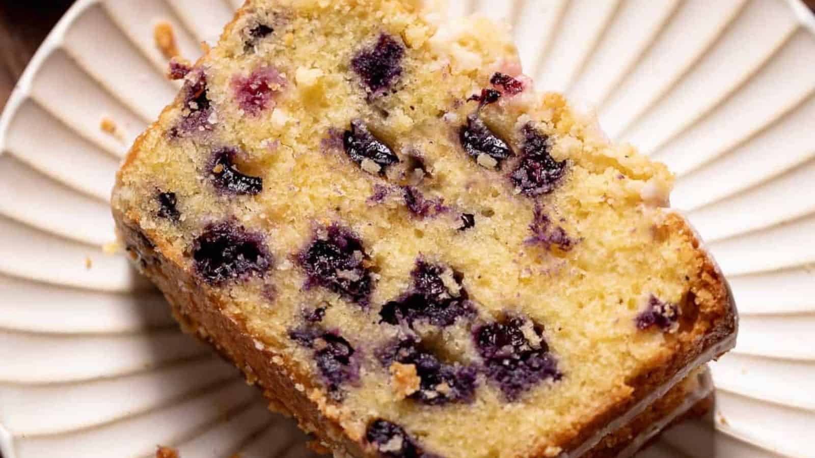 Glazed Lemon Blueberry Loaf Cake