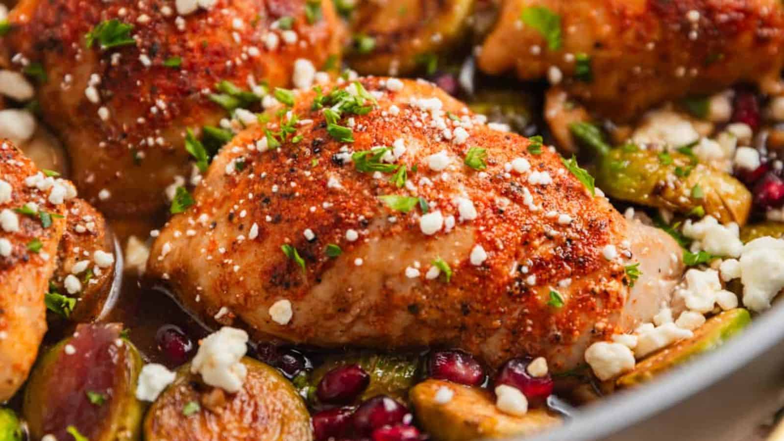 One Pan Chicken Thighs and Brussels Sprouts