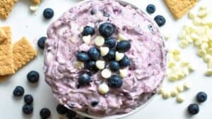Blueberry White Chocolate Cheesecake Dip