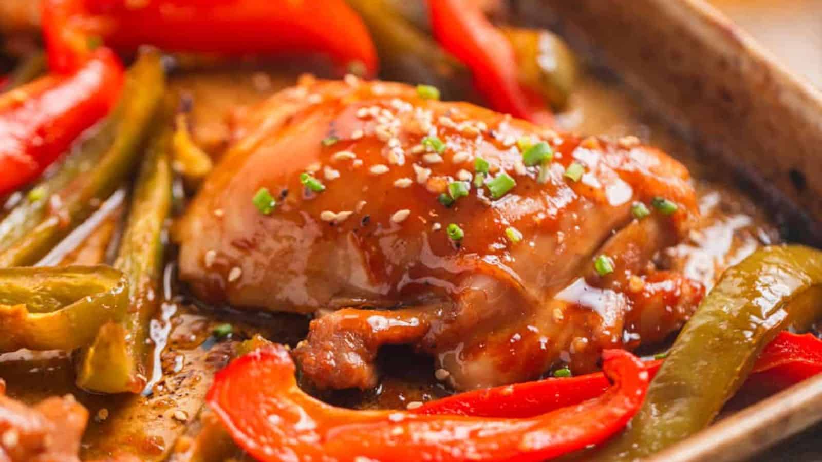Honey Garlic Chicken Thigh Sheet Pan Recipe