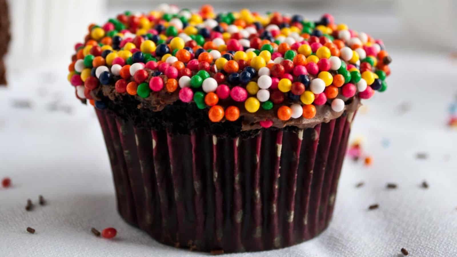 Double Chocolate Cupcakes with Sprinkles