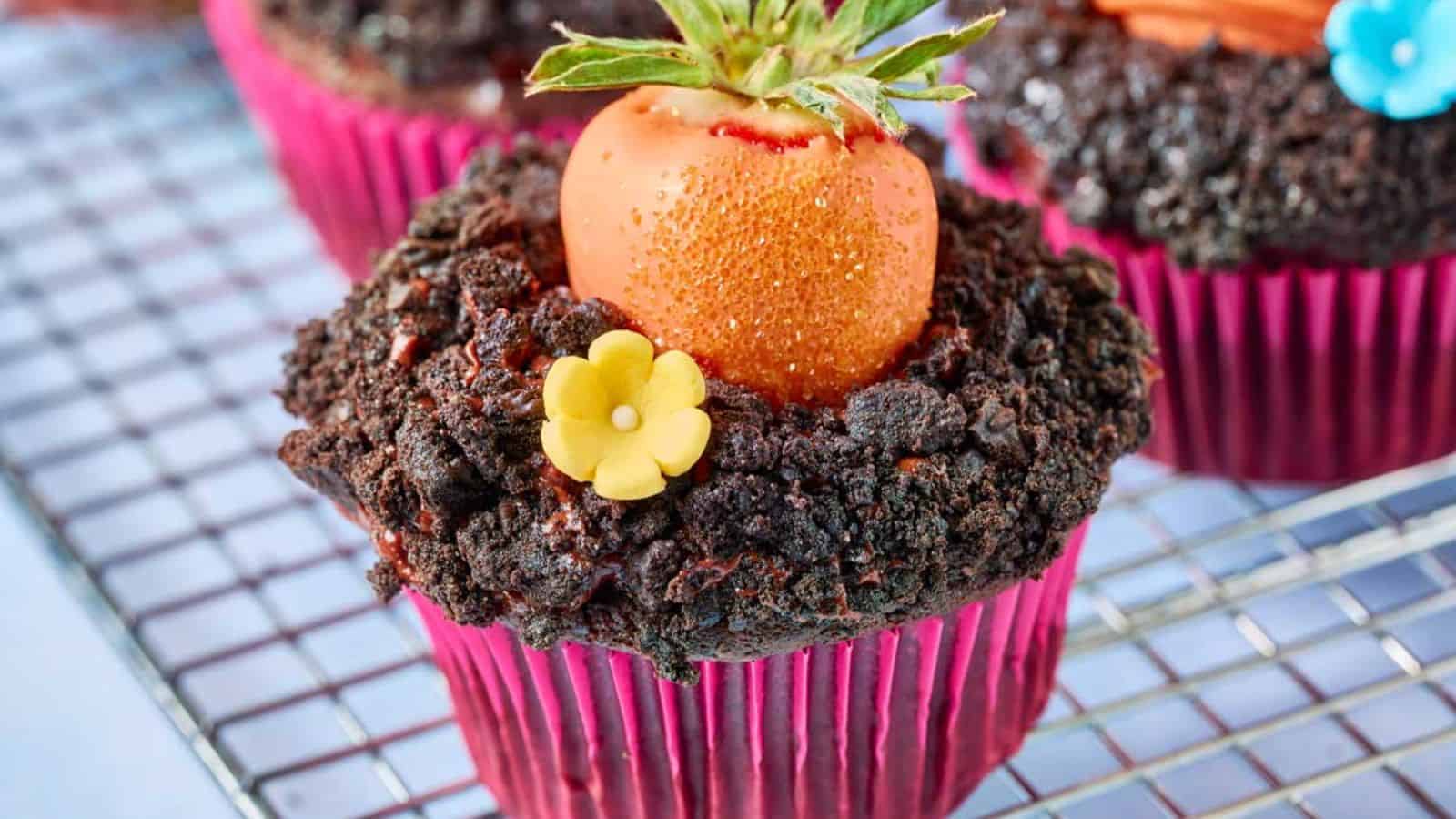 Easter Carrot Patch Cupcakes