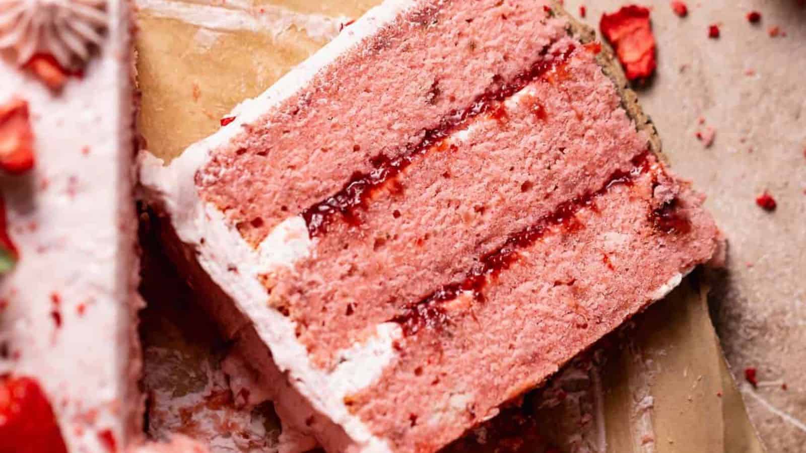Fresh Strawberry Cake with Strawberry Filling