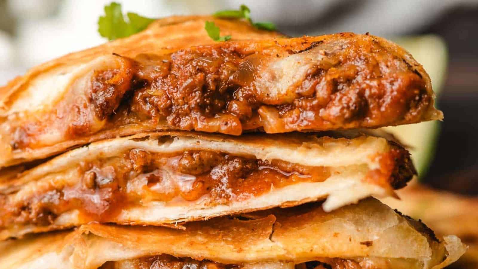 Cheesy Ground Beef Quesadillas