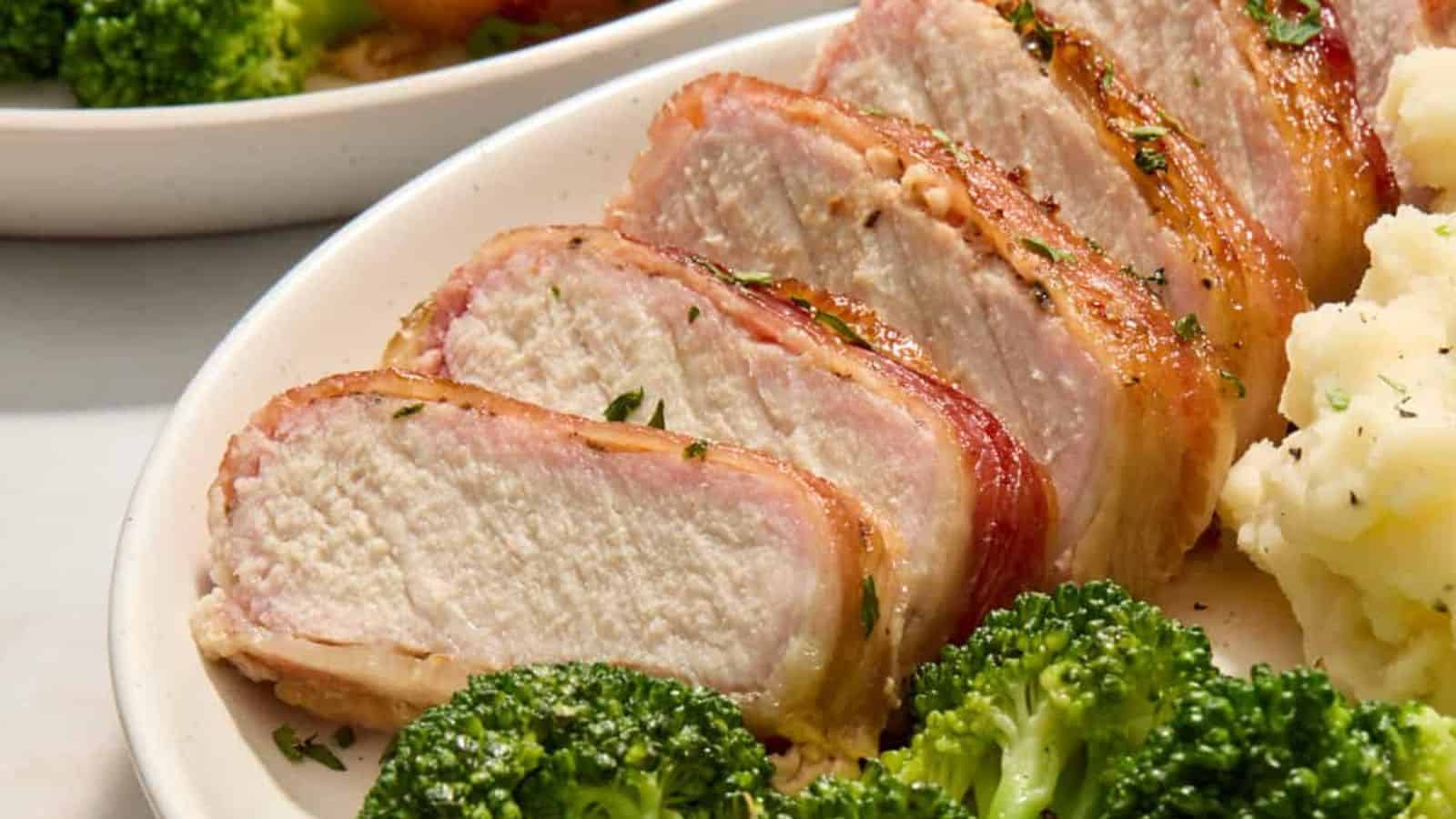 Maple Bacon Wrapped Pork Chops