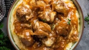 Crock Pot French Onion Meatballs