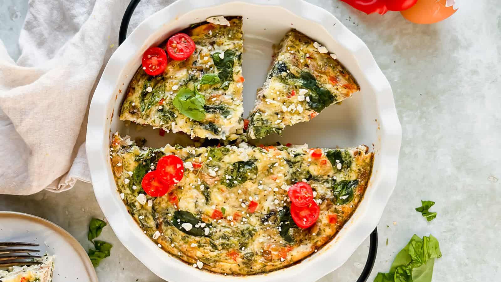 Crustless Spinach and Feta Quiche.