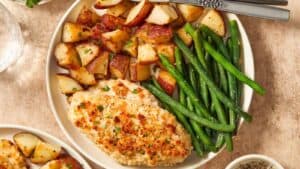 Parmesan Crusted Chicken Sheet Pan Dinner