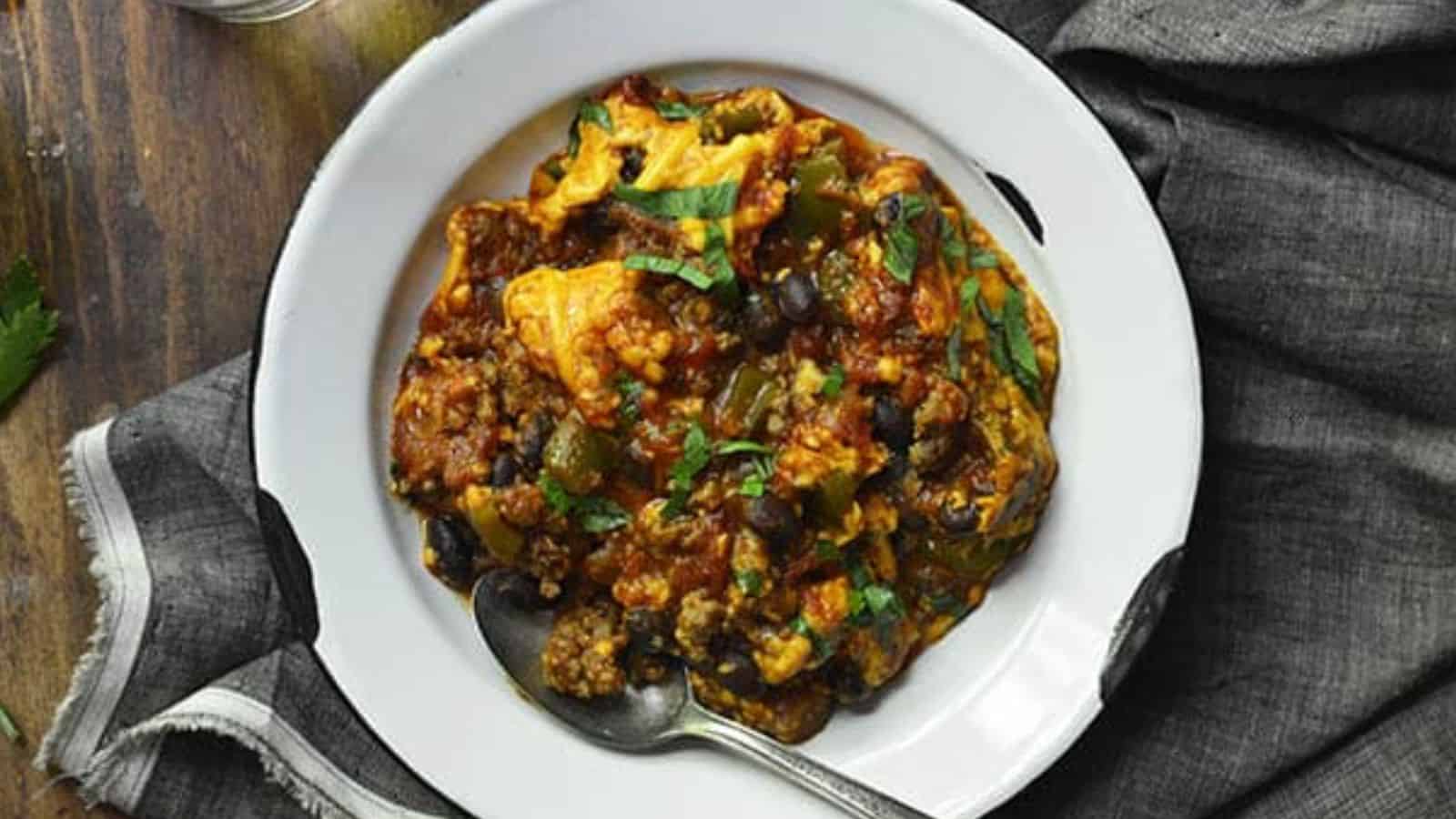 Weeknight Cheesy Beef Skillet Chili