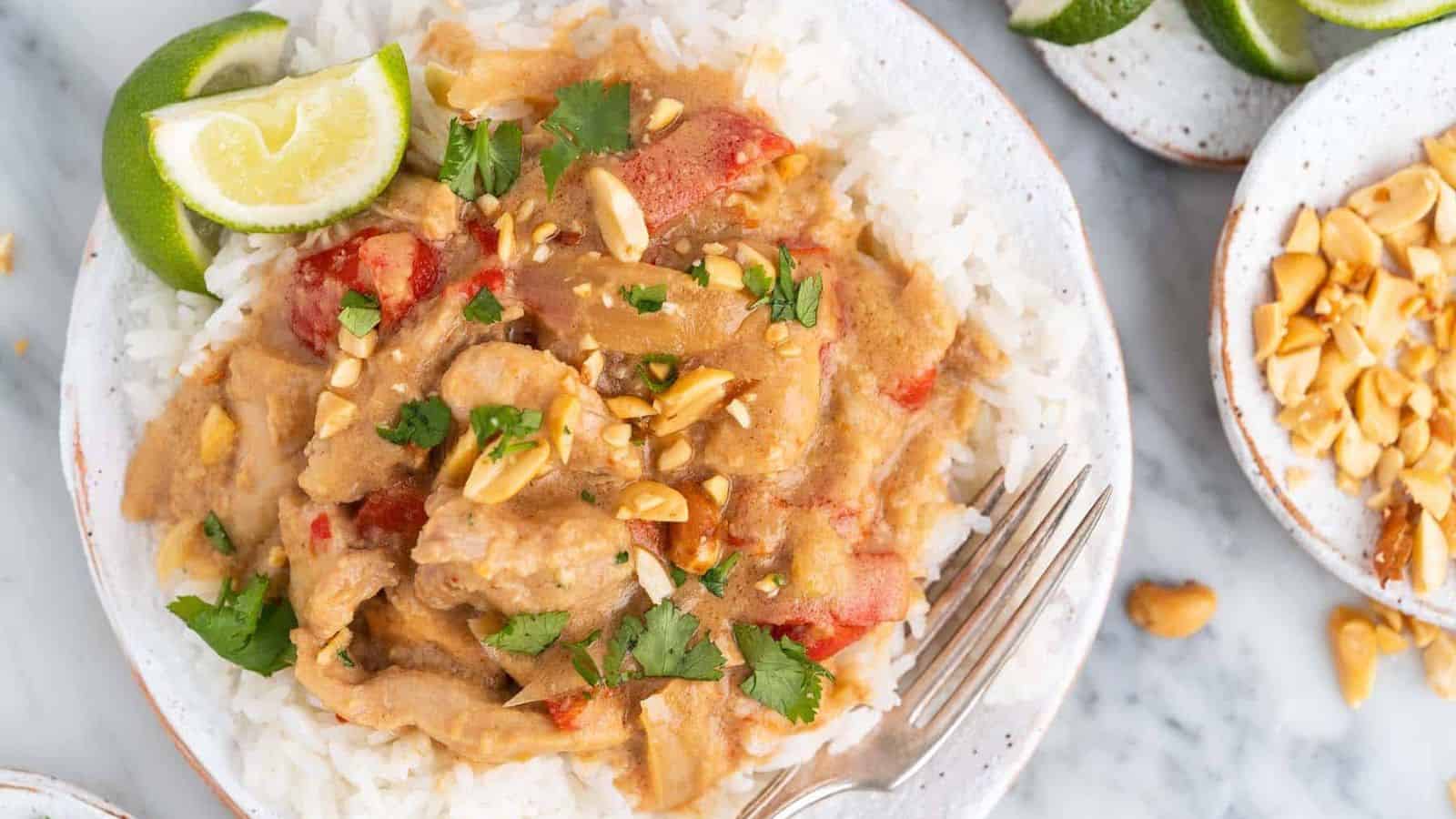 Easy Slow Cooker Thai Peanut Chicken Recipe
