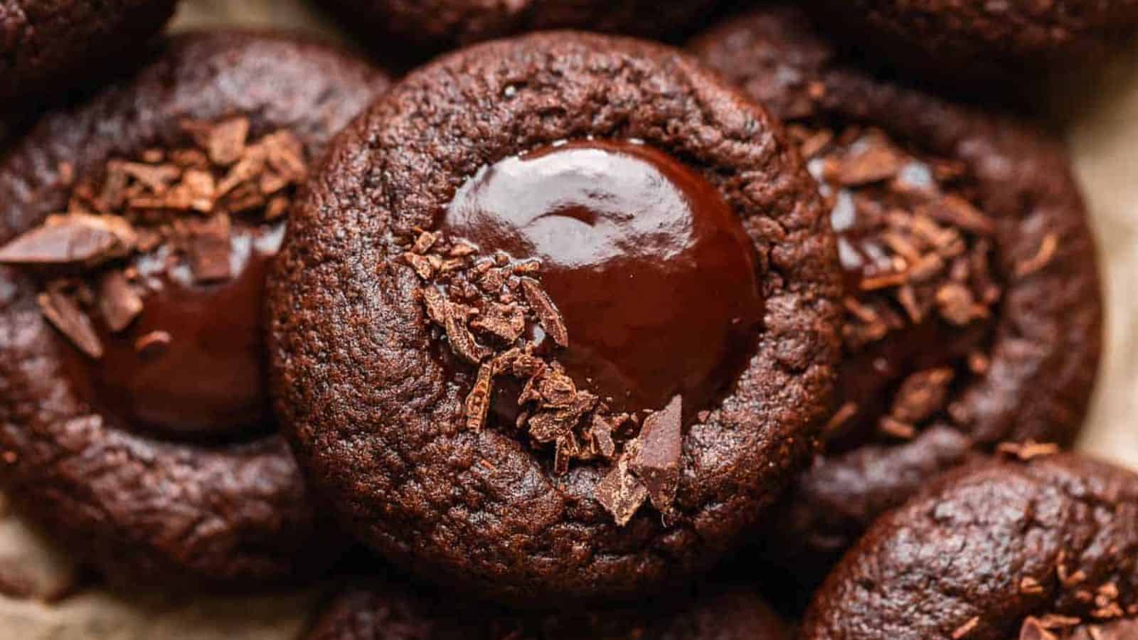 Chocolate Thumbprint Cookies