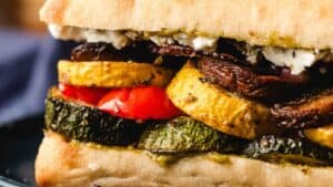 Roasted Vegetable Sandwich with Pesto