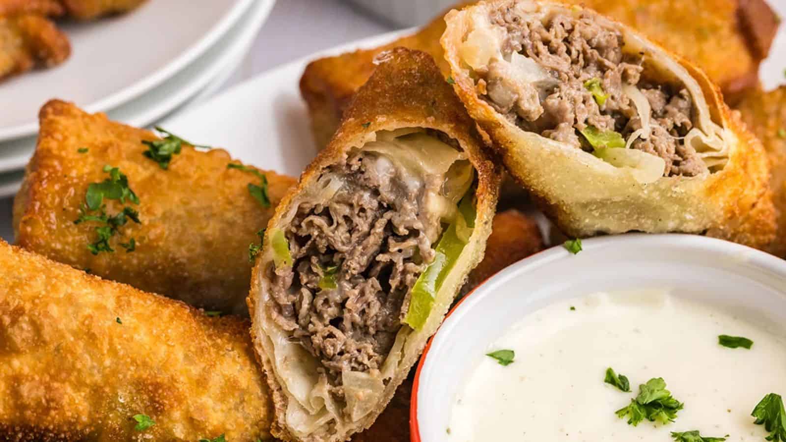 Philly Cheesesteak Egg Rolls