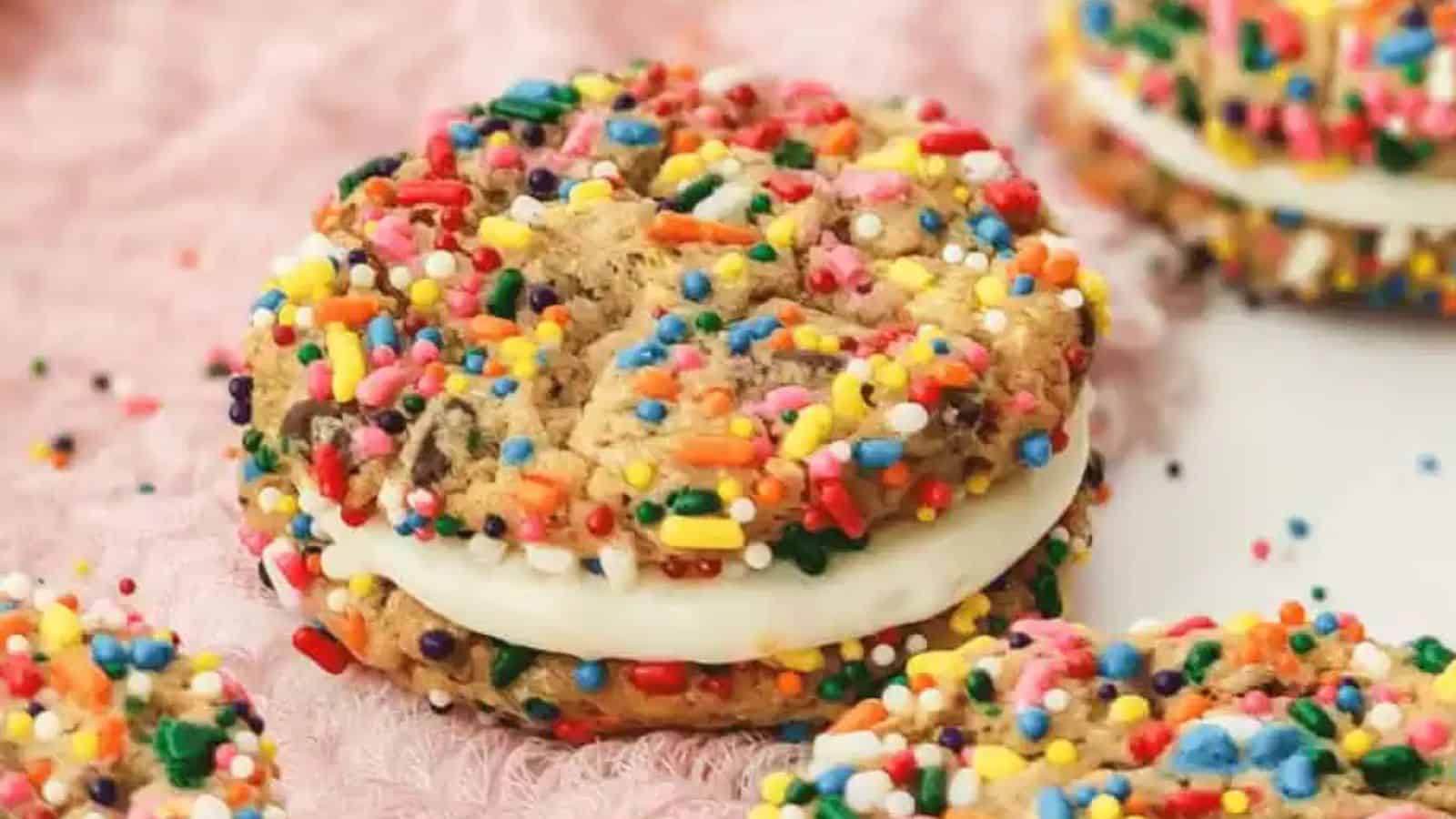 5 Ingredient Funfetti Sugar Cookie Sandwiches