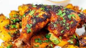 Easy Roast Chicken Legs with Indian Spice Rub