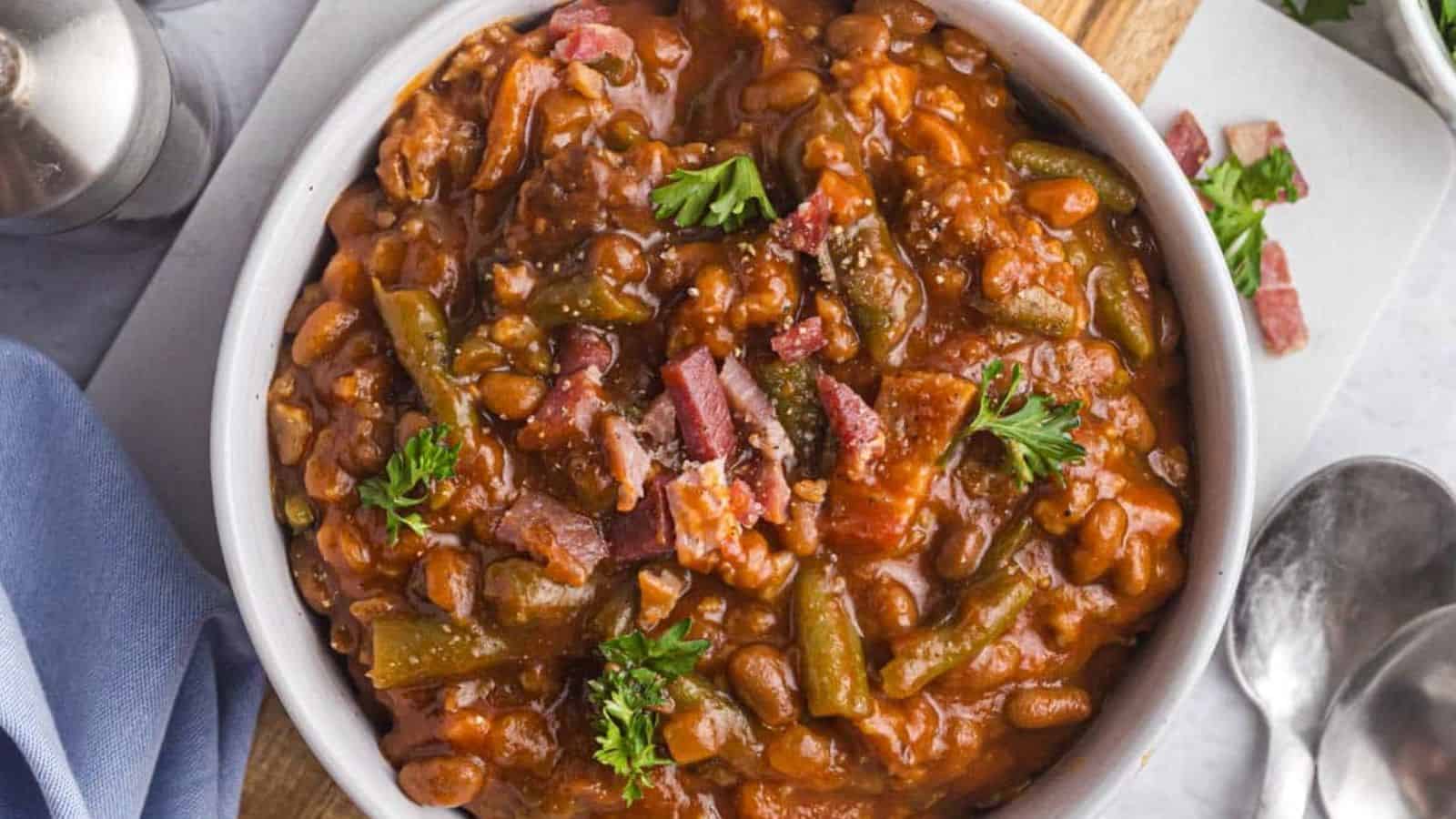 Slow Cooker Sausage and Bean Casserole
