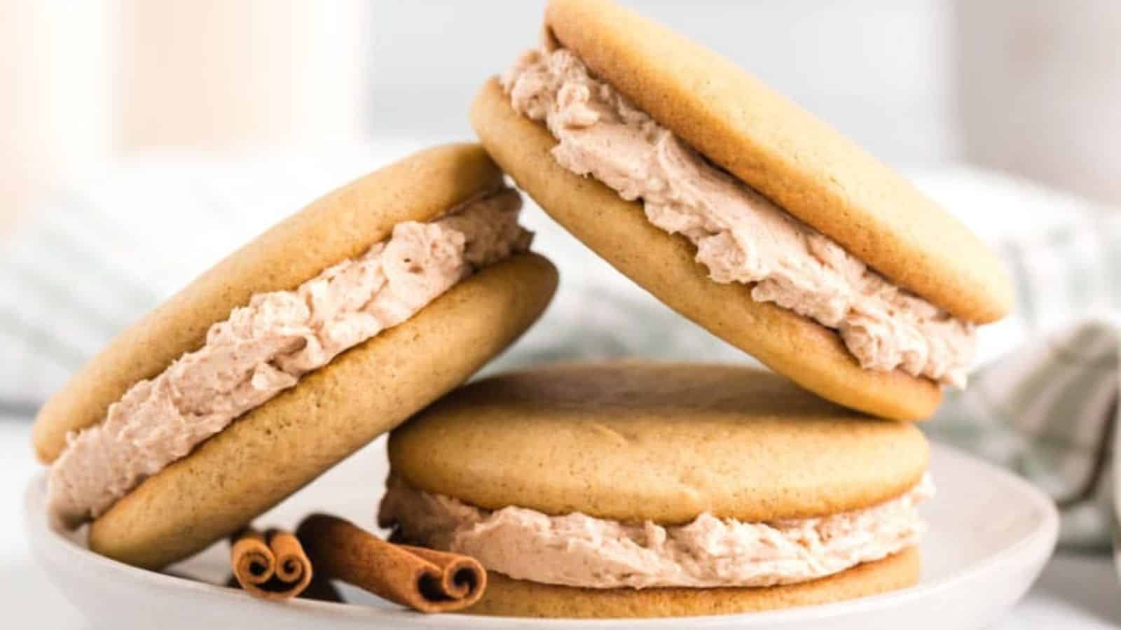 Cinnamon Buttercream Cookie Sandwiches