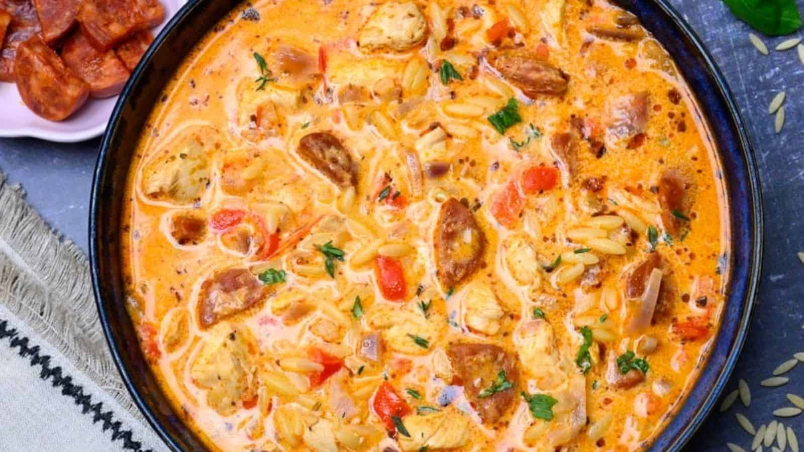 Creamy Chicken and Chorizo Soup