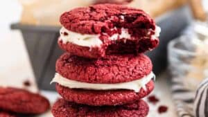 Red Velvet Cake Mix Cookies with Cream Cheese Icing