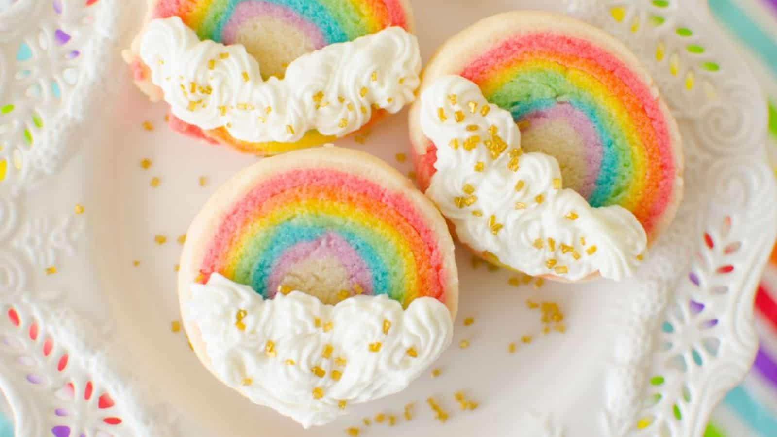 Slice โn Bake Rainbow Sugar Cookies