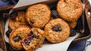 Easy Banana Blackberry Muffins 