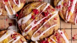 Glazed Lemon Raspberry Cookies