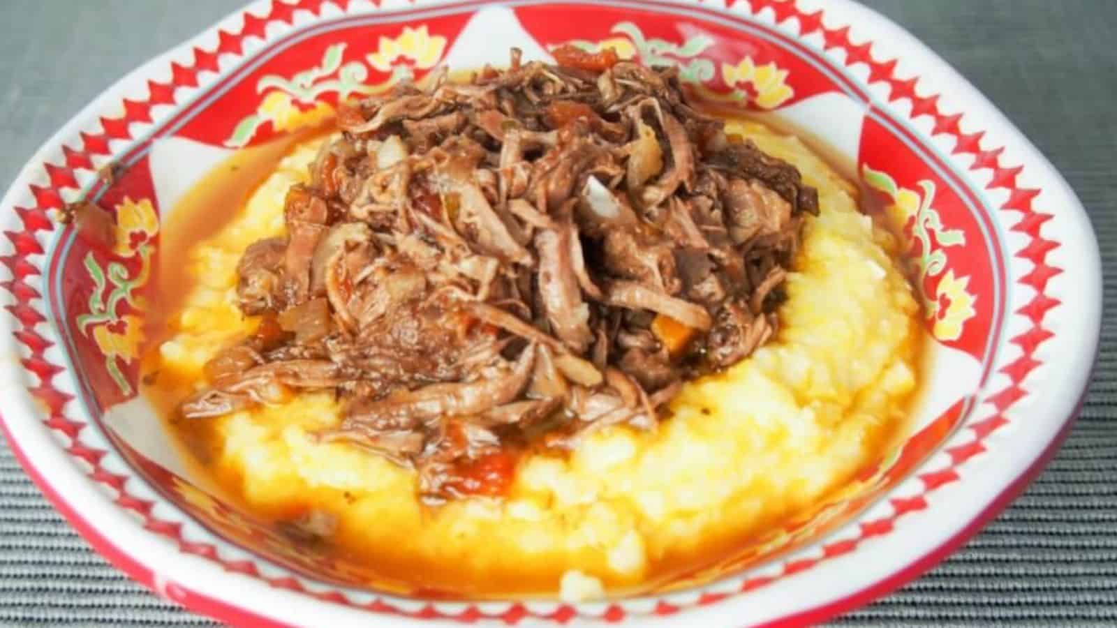 SLOW COOKER SHORT RIB RAGU WITH POLENTA