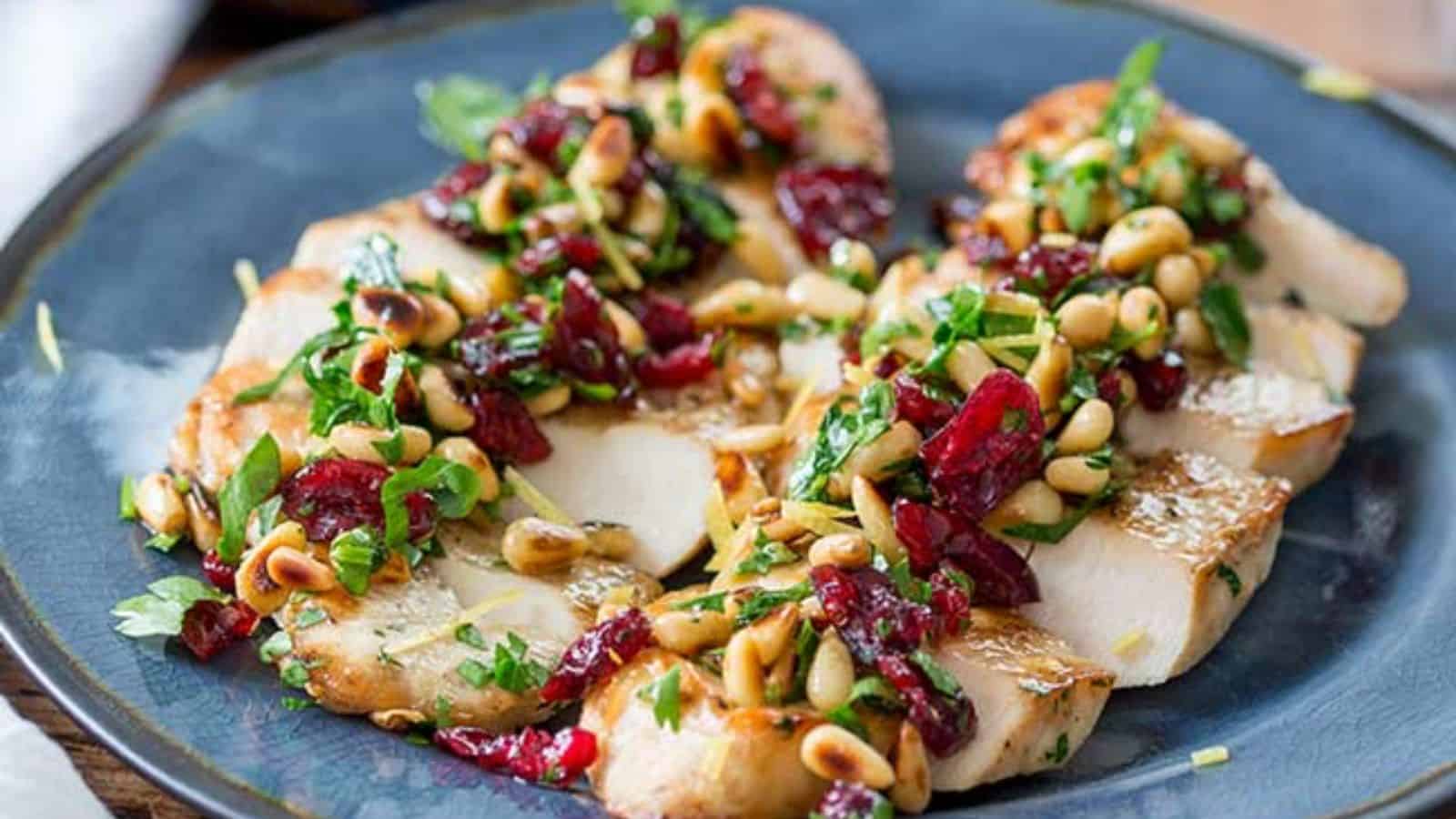 CRANBERRY CHICKEN WITH PINENUTS