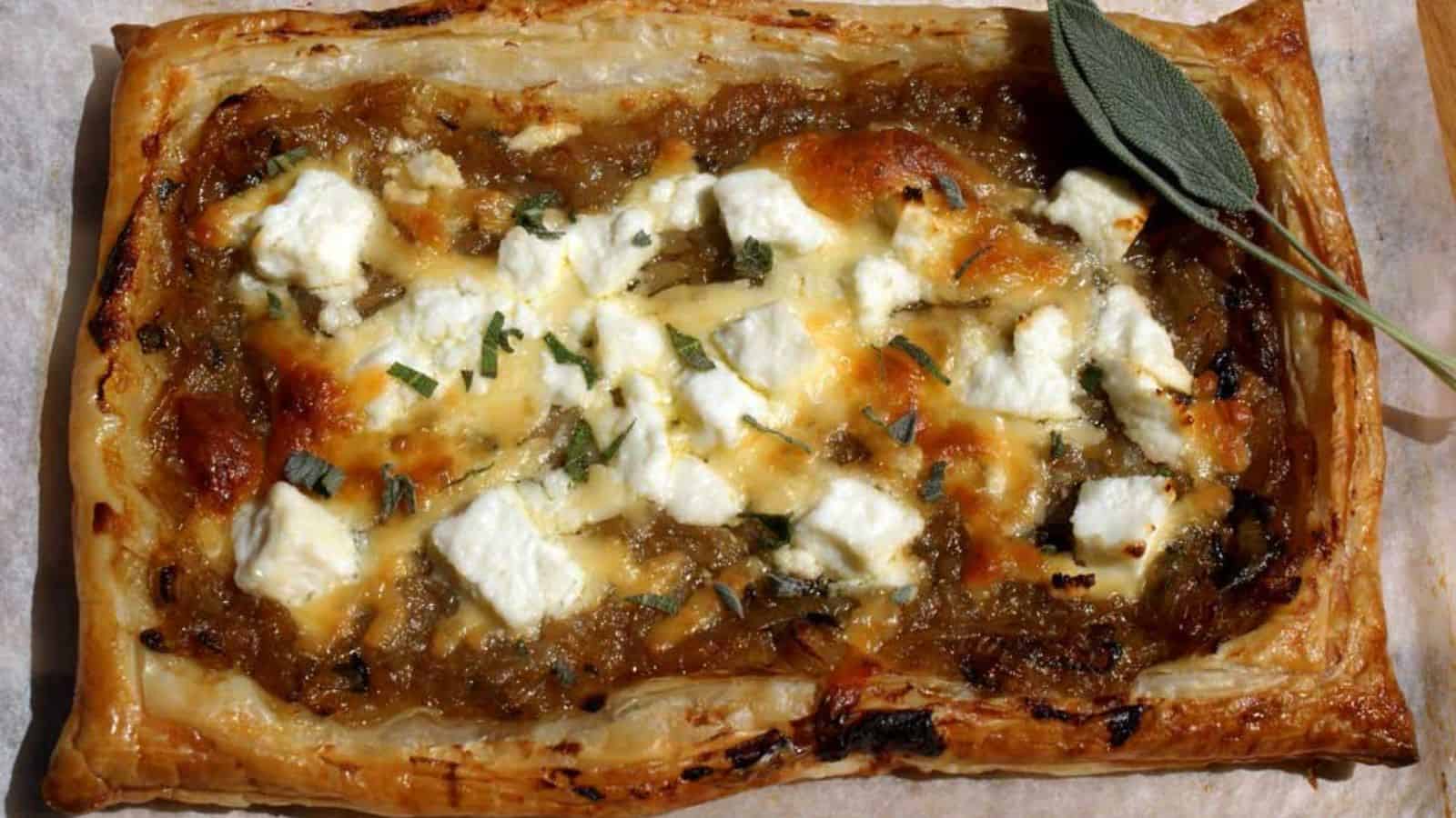 FETA AND SWEET ONION TART WITH SAGE