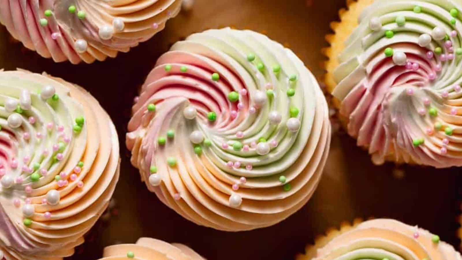 Rainbow Sherbet Cupcakes