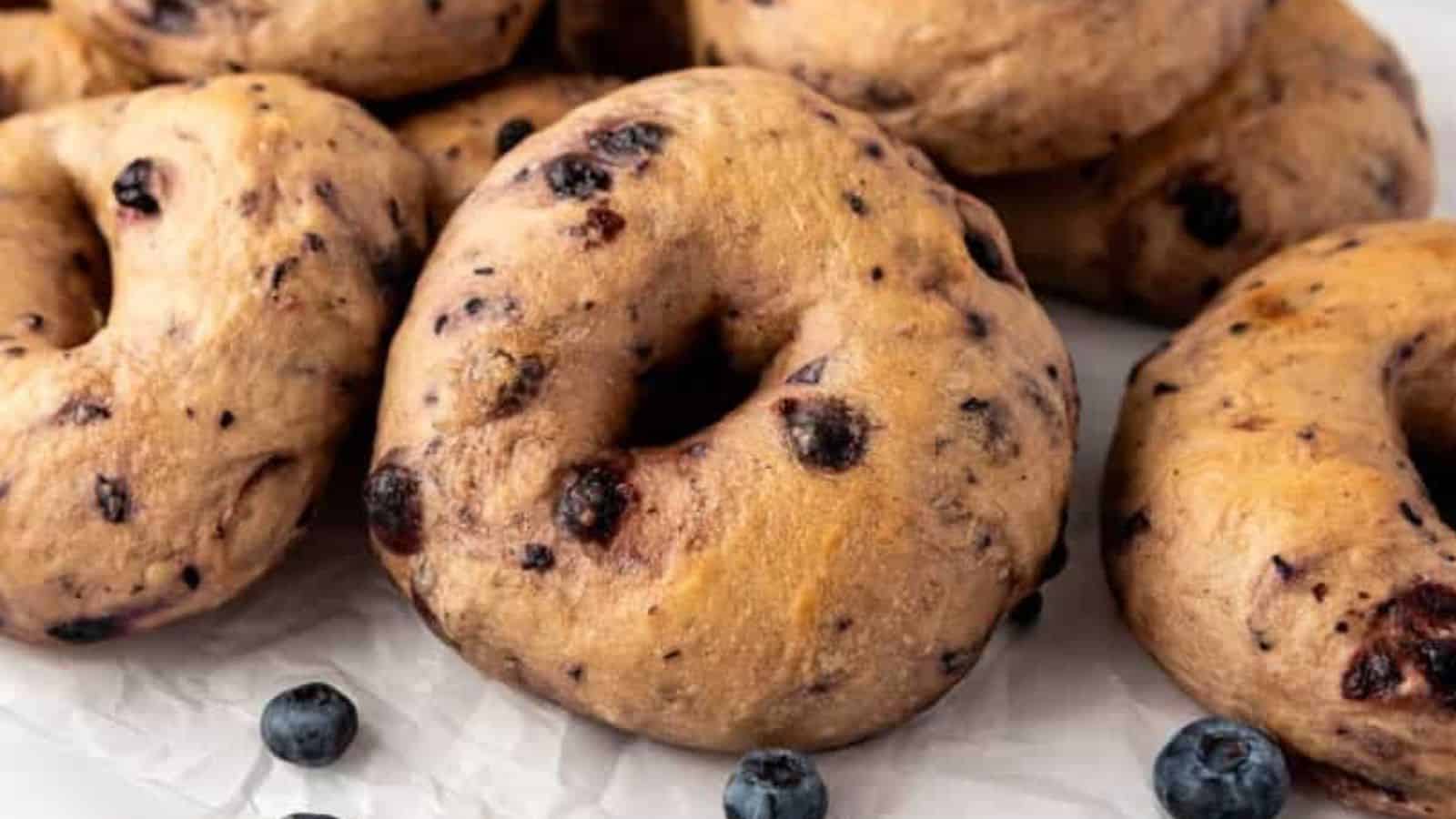 Blueberry Sourdough Bagels