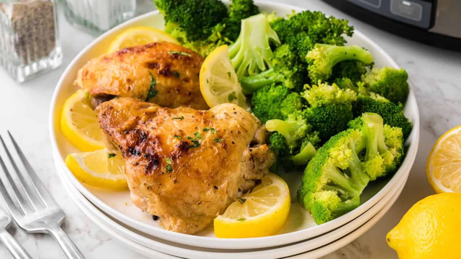 Slow Cooker Lemon Pepper Chicken Thighs