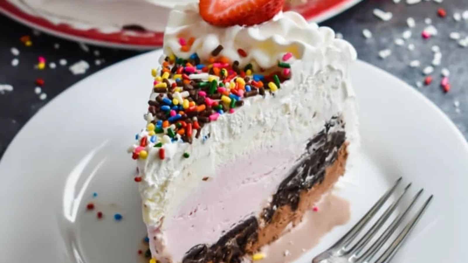 Neapolitan Crunch Ice Cream Cake