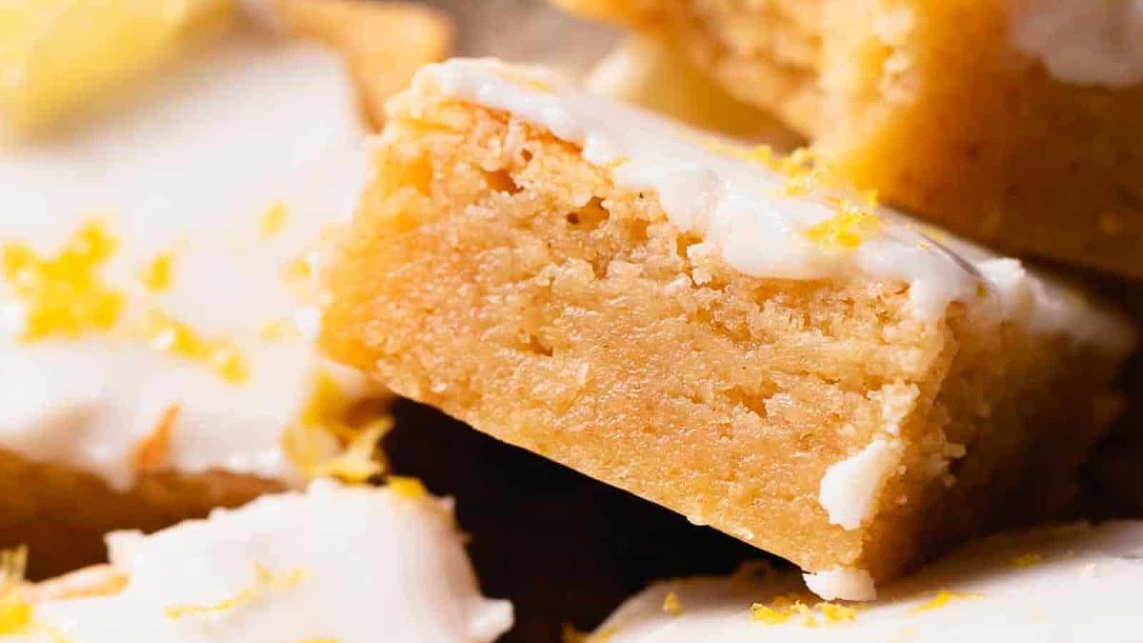 Easy Lemon Brownies with Lemon Glaze