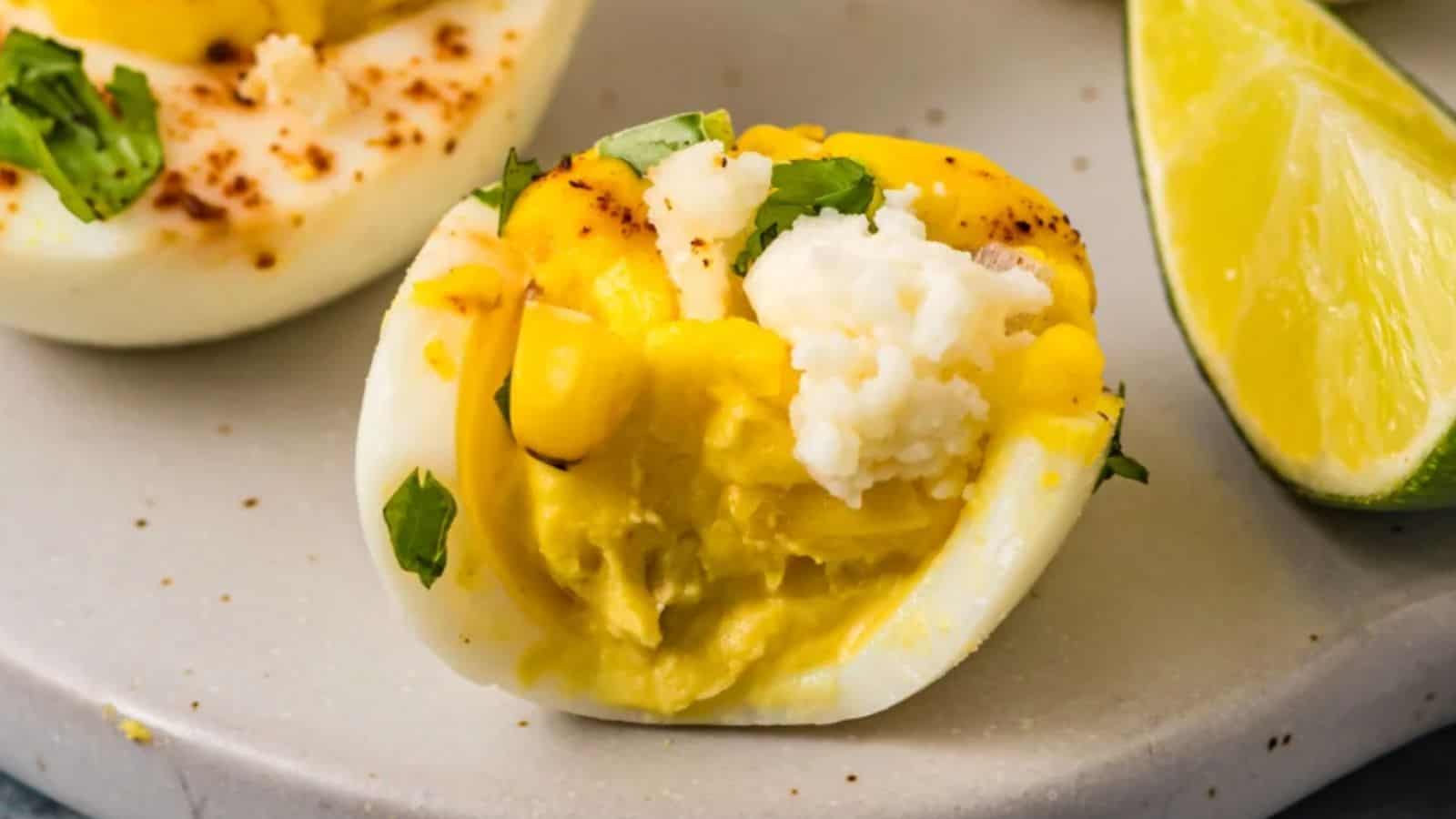 Mexican Street Corn Deviled Eggs