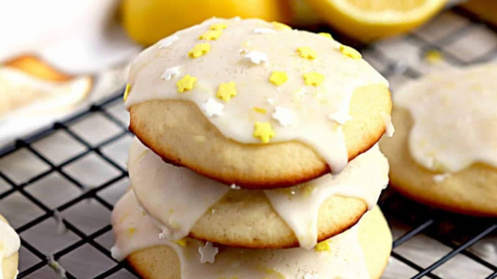 Lemon Ricotta Cookies with Lemon Glaze