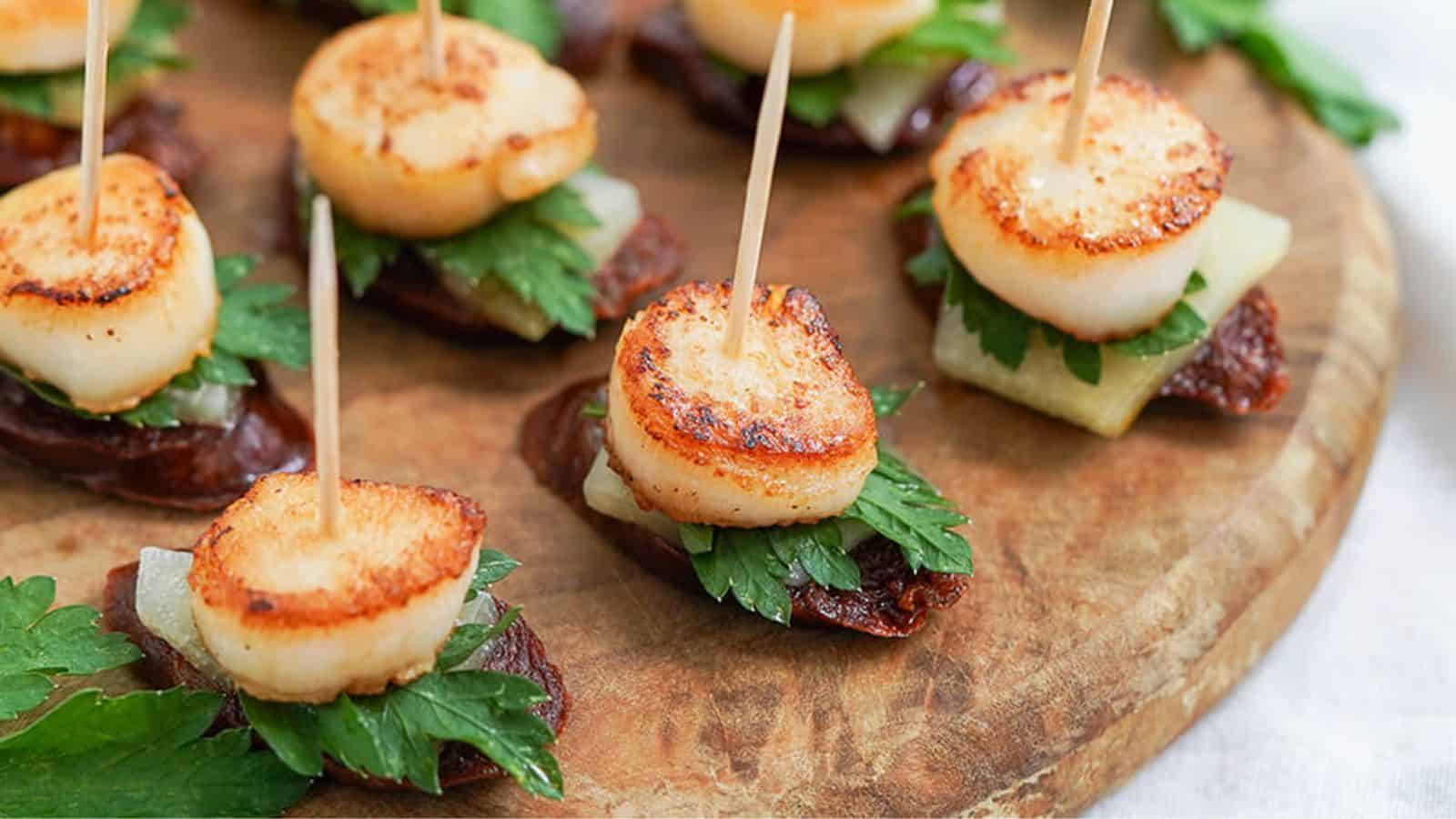 SCALLOP AND CHORIZO APPETIZER