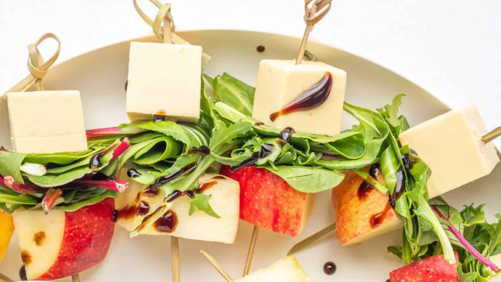 Cheddar Apple Salad Skewers