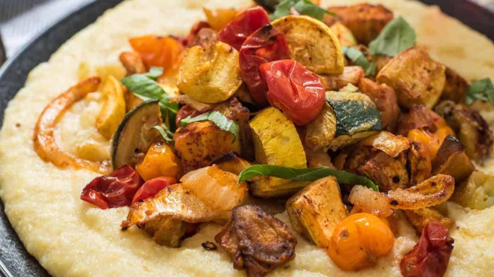 Roasted Summer Vegetable Polenta Bowls